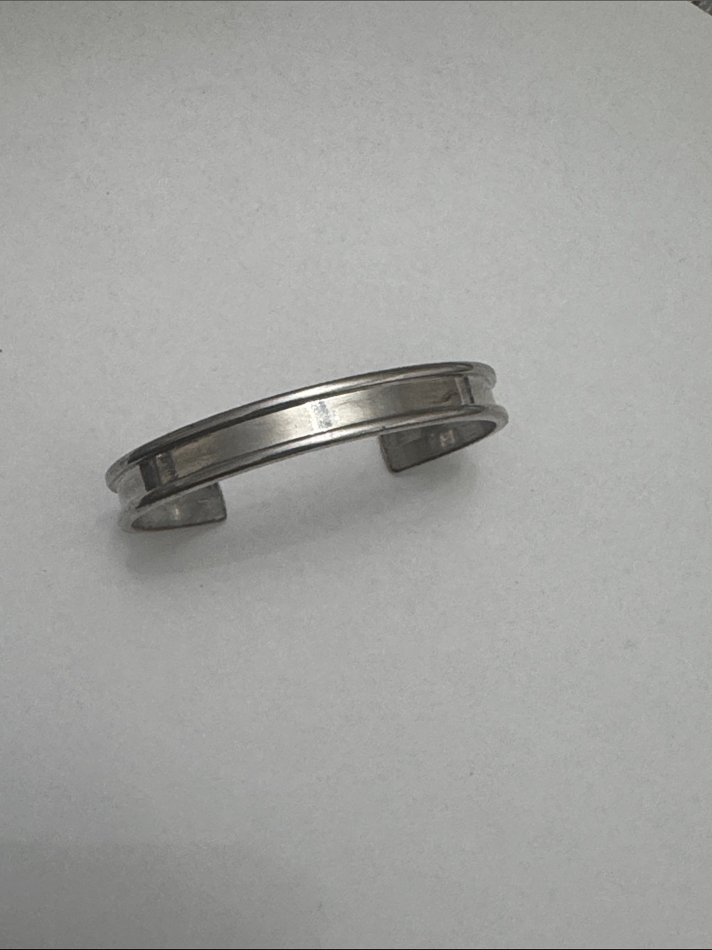 Silver-Tone Open Cuff Bracelet - Modern Groove Design